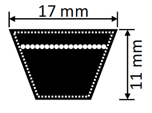 Klasicky obalovany remen B 17mm Wrap construction Belt B 17mm